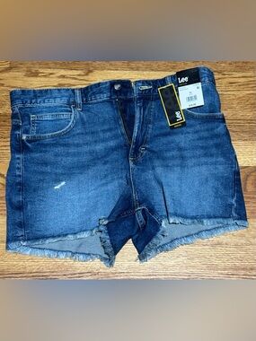Lee Heritage Worn Navy Denim Shorts
